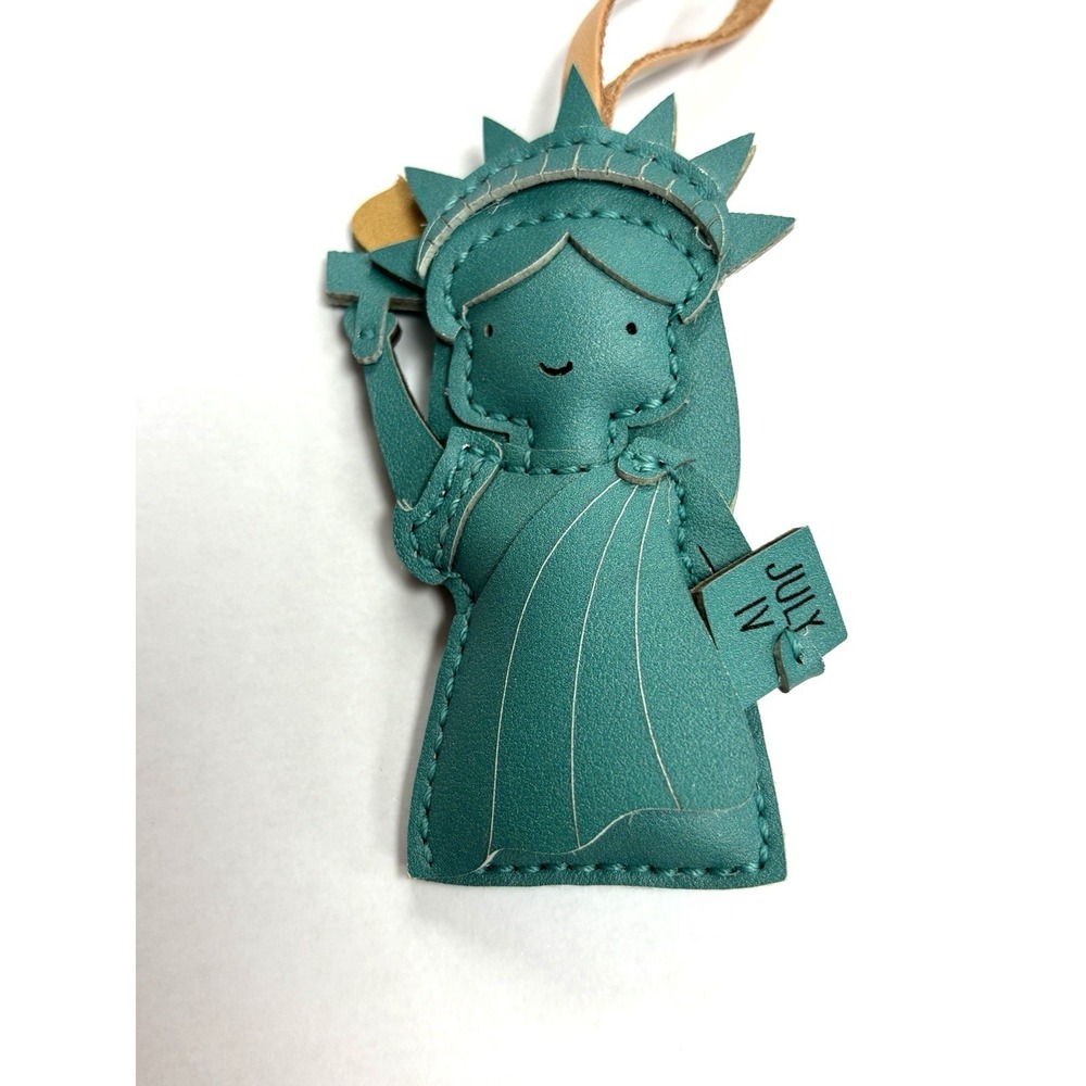Tick & Pick Statue of Liberty Leather Charm Keychain Handcrafted Gift NIB